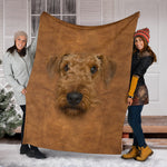 Airedale Terrier Face Hair Blanket