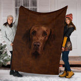 Flat Coated Retriever Face Hair Blanket