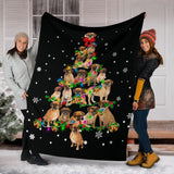 Puggle Christmas Tree Blanket