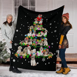 Shih Tzu Christmas Tree Blanket