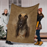 Afghan Hound Face Hair Blanket