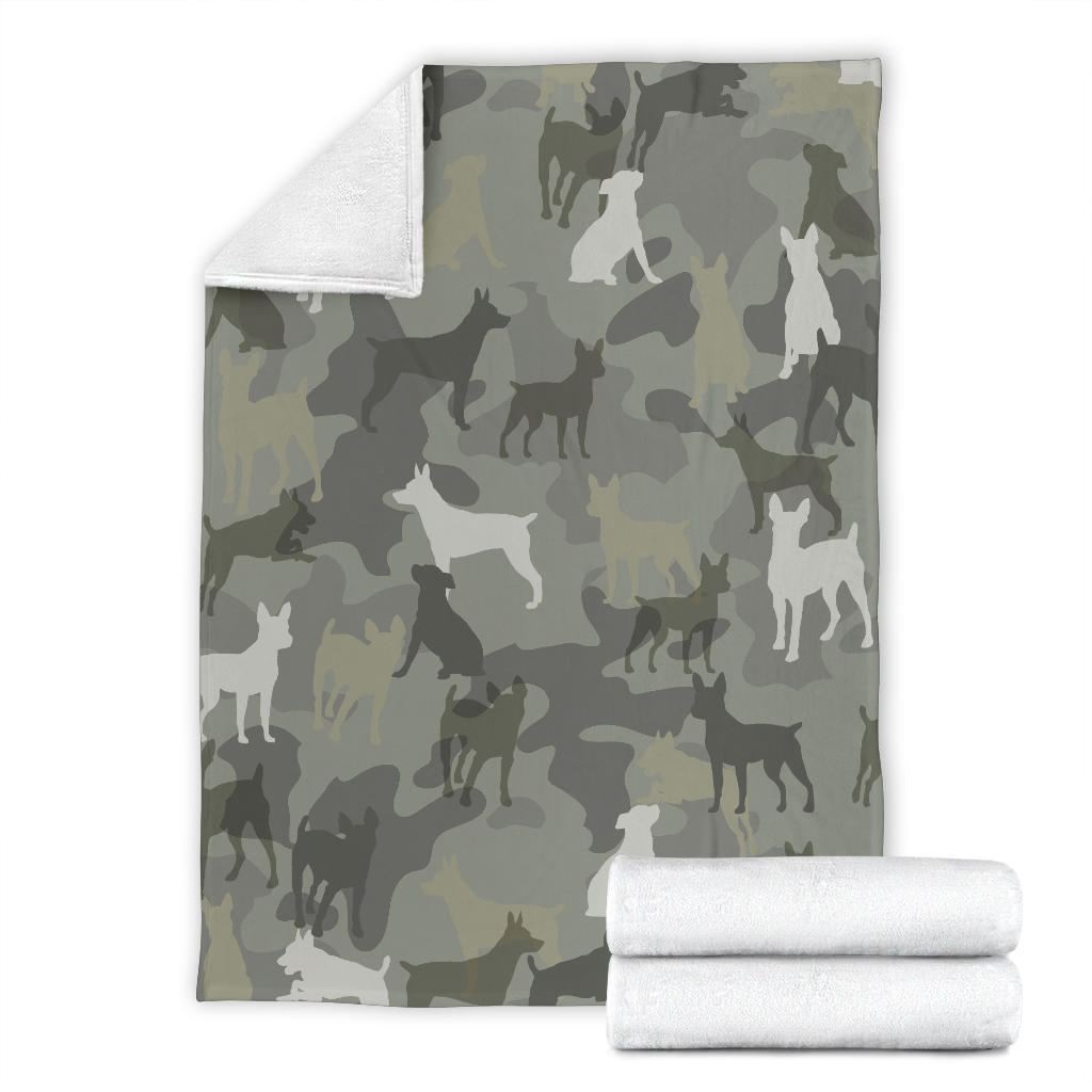 Rat Terrier Camo Blanket