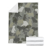 English Bulldog Camo Blanket