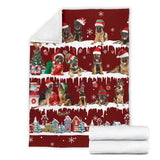 German Shepherd Snow Christmas Blanket