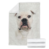 American Bulldog Face Hair Blanket