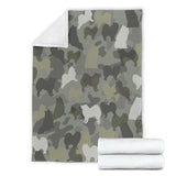 American Eskimo Dog Camo Blanket