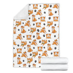 Shiba Inu Paw Blanket