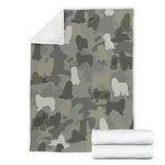 Bearded Collie Camo Blanket