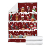 Dachshund Snow Christmas Blanket