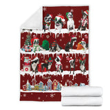 Boston Terrier Snow Christmas Blanket