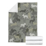 Boston Terrier Camo Blanket