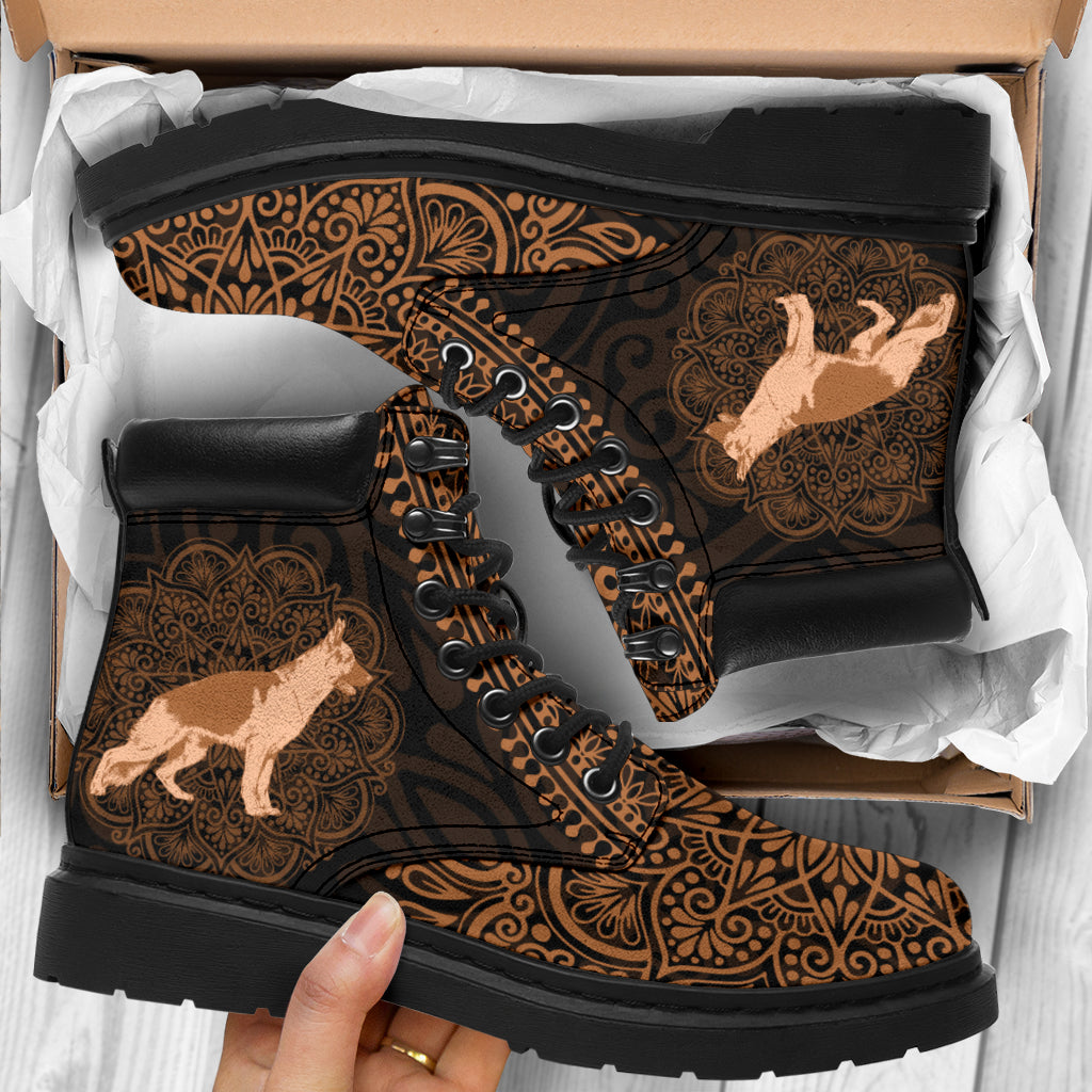 German Shepherd Mandala All-Season Boots