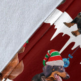 Dachshund Snow Christmas Blanket