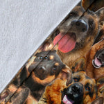 German Shepherd Full Face Blanket