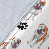 American Bulldog Paw Blanket