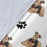 Airedale Terrier Paw Blanket